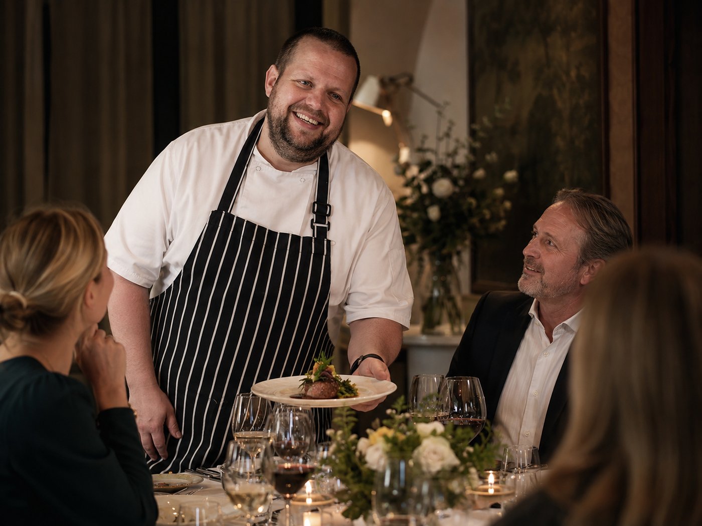 Chef Craig serving guests