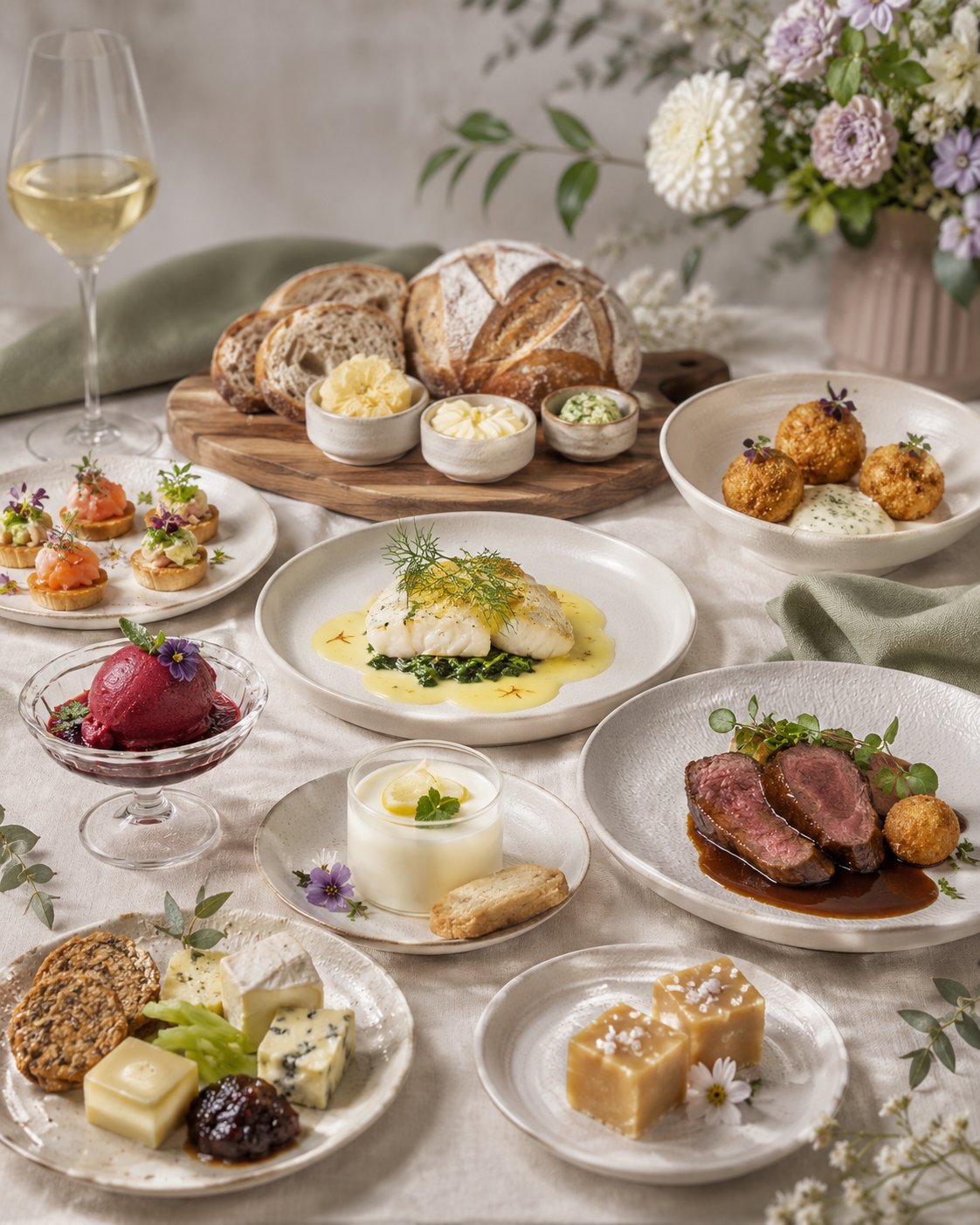 The Devon tasting spread