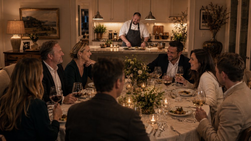 An intimate private dinner party